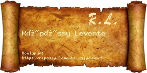 Répássy Levente névjegykártya